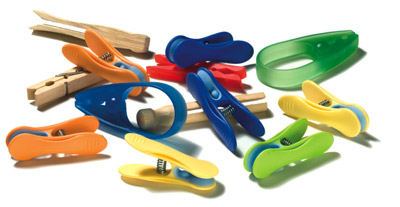 Some of today’s newest laundry fasteners – and the classic wooden ones they’ve never yet supplanted. (Bob Rock)